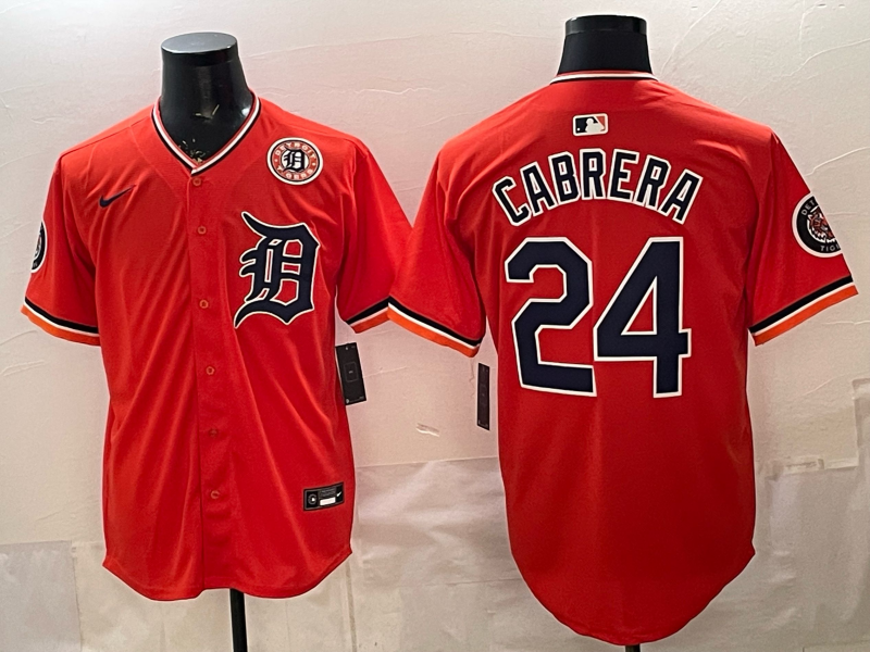 Men Detroit Tigers #24 Cabrera orange Game Nike MLB Jersey 2026032003->detroit tigers->MLB Jersey